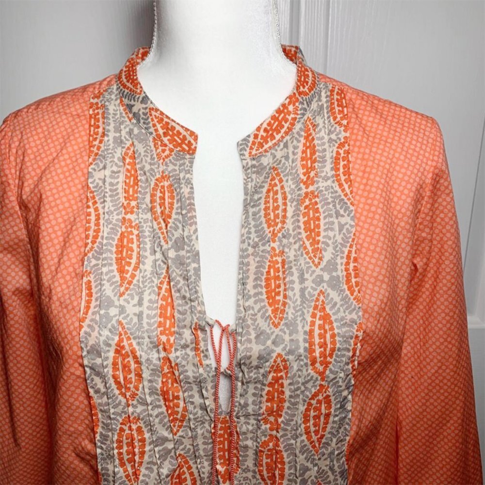 J .CREW Tangerine Cotton Dot Tunic - Picture 4 of 6